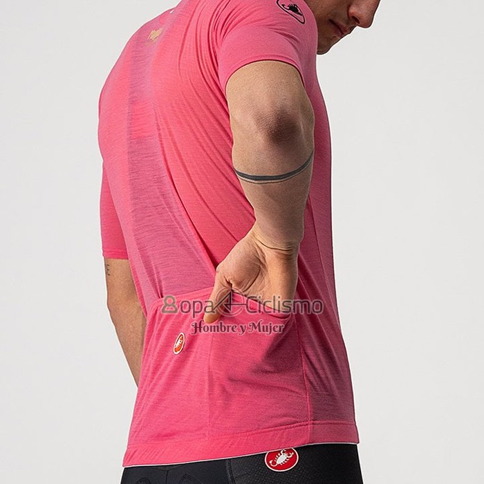 Giro d'Italia Ropa Ciclismo Culotte Corto 2021 Hombre Mangas Cortas Rosa